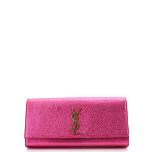 Saint Laurent Long Classic Monogram Clutch Metallic Calfskin